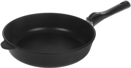 Сковорода Нева металл посуда "Ферра", с антипригарным покрытием, со съемной ручкой, цвет: черный. Диаметр 28 см