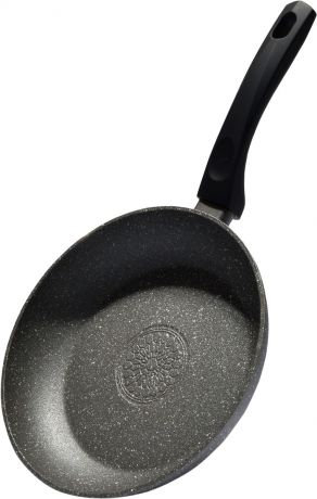 Сковорода Fissman "Fuego Stone", с антипригарным покрытием, цвет: серый. Диаметр 24 см