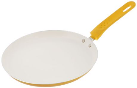 Сковорода для блинов "Mayer & Boch", с керамическим покрытием, цвет: желтый. Диаметр 26 см