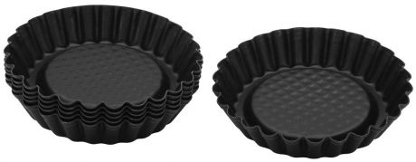 Форма для выпечки тарталеток Zenker "Black", цвет: черный, диаметр 10 см, 6 шт