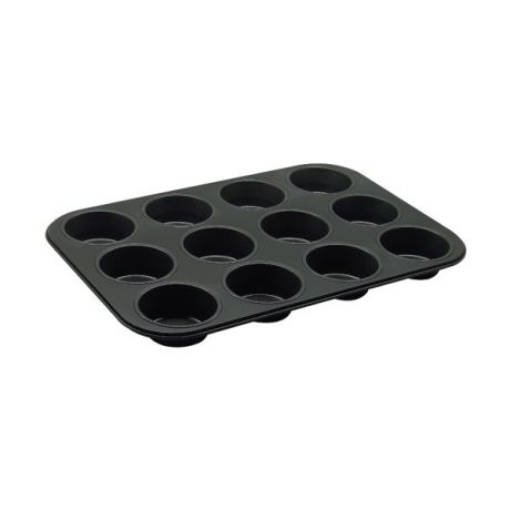 Форма для выпечки кексов Zenker "Black", цвет: черный, 12 ячеек, 38 см х 26 см