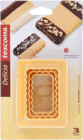 Формочки для вырезания печенья Tescoma "Delicia", двухсторонние, 6 размеров, 3 шт