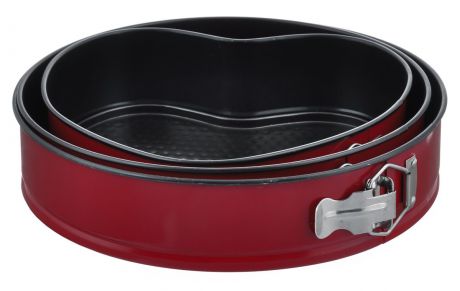 Набор форм для выпечки "Mayer & Boch", с антипригарным покрытием, цвет: красный, черный, 3 предмета. 24279