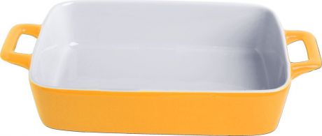Противень керамический "Frank Moller", цвет: желтый, белый, 27 х 16,3 х 5,5 см