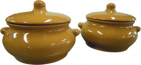 Горшок для жаркого Борисовская керамика "Лакомка", с крышкой, цвет: светло-коричневый, 500 мл. ОБЧ00000358