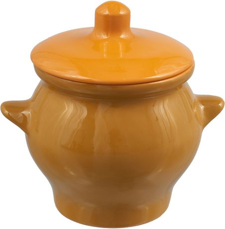 Горшок для жаркого Борисовская керамика "Радуга", цвет: светло-коричневый, оранжевый 650 мл