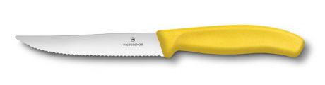 Нож для стейка и пиццы Victorinox "SwissClassic. Gourmet", цвет: желтый, длина лезвия 12 см