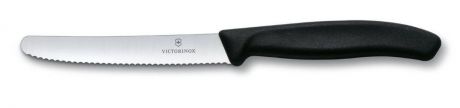 Нож для томатов и сосисок Victorinox "SwissClassic", цвет: черный, длина лезвия 11 см