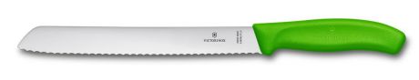 Нож для хлеба Victorinox "SwissClassic", цвет: зеленый, длина лезвия 21 см