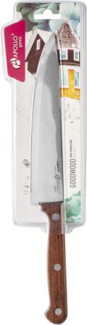 Нож поварской Apollo Genio GoodWood, цвет: коричневый, длина лезвия 18 см
