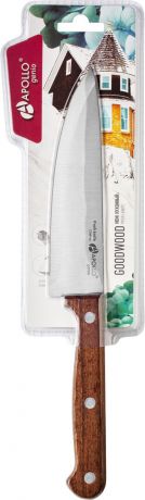 Нож кухонный Apollo Genio GoodWood, цвет: коричневый, длина лезвия 14 см