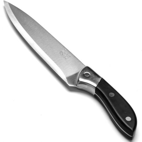 Нож Шеф, цвет: серебристый, черный, длина лезвия 20,2 см