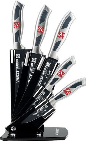 Набор ножей Vitesse "Darcey", цвет: черный, 7 предметов. VS-1757