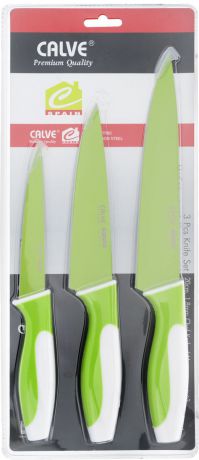 Набор ножей "Calve", цвет: салатовый, белый, 3 предмета. CL-3107