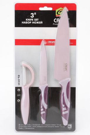 Набор ножей "Calve", цвет: сиреневый, фиолетовый, 3 предмета