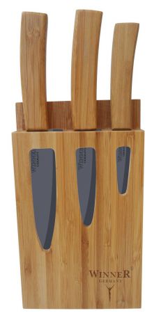 Набор керамических ножей "Winner", на подставке, 4 предмета