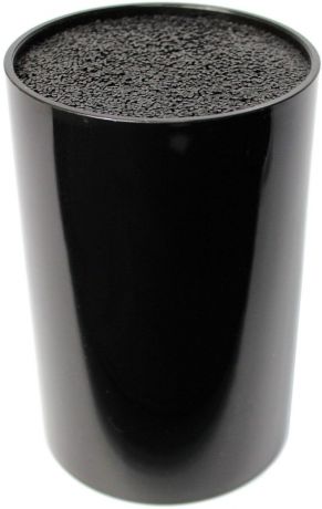 Подставка для ножей "Satoshi", круглая, цвет: черный, 9 х 9 х 14 см