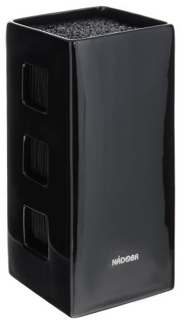 Универсальный керамический блок для ножей Nadoba "Esta", цвет: черный