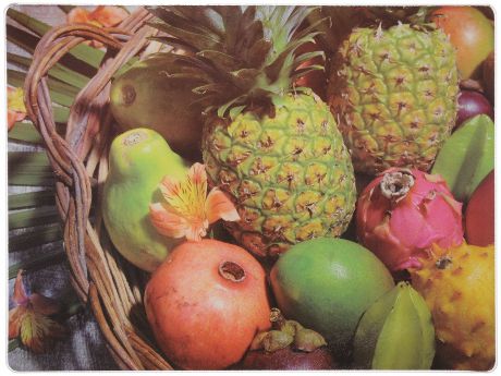 Доска разделочная Mayer & Boch "Ананасы, гранат, манго", 40 x 30 см