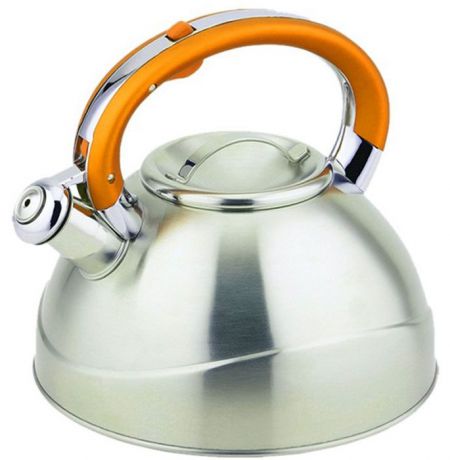 Чайник "Teco", со свистком, цвет: оранжевый, серый, 3 л. TC-109-Y