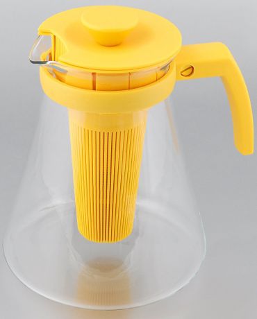 Чайник заварочный Tescoma "Teo Tone", с ситечком, цвет: желтый, прозрачный, 1,7 л