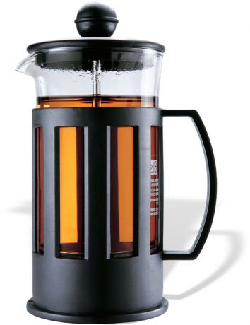 Заварочный чайник Fissman "Mokka", с поршнем, цвет: черный, 350 мл. 9001