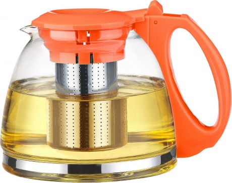 Чайник заварочный TimA "Годжи", с фильтром, цвет: оранжевый, 1,1 л