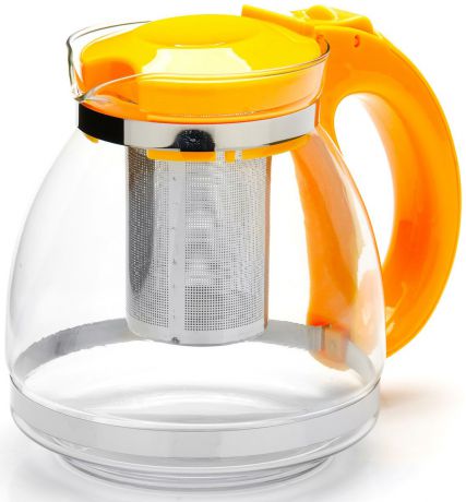 Чайник заварочный "Mayer & Boch", с фильтром, цвет: желтый, 1,5 л. 26170-2