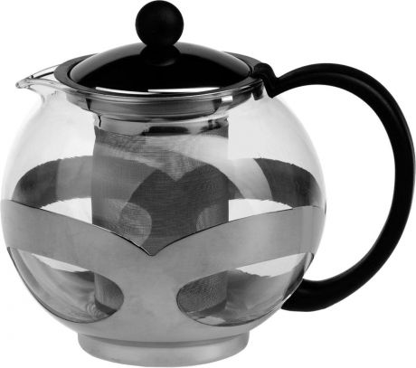 Чайник заварочный "Gotoff", цвет: прозрачный, серебристый, 750 мл. 8249