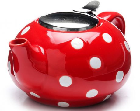 Заварочный чайник "Loraine", цвет: красный, белый, 750 мл. 26596-1