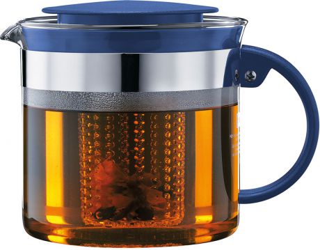 Чайник заварочный Bodum Bistro Nouveau, с фильтром, цвет: деним, 1 л