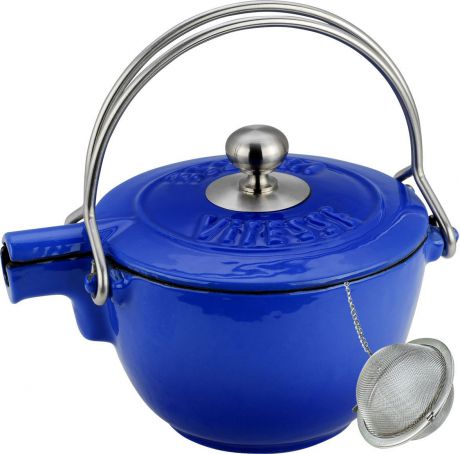 Чайник заварочный Vitesse "Ferro", с ситечком, цвет: синий, 1,15 л