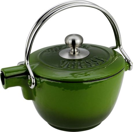Чайник заварочный Vitesse "Ferro", с ситечком, цвет: зеленый, 1,15 л