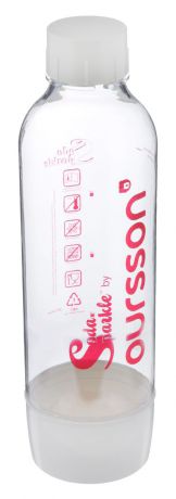 Бутылка для сифонов Oursson "Soda Sparkle", цвет: прозрачный, белый, 1 л