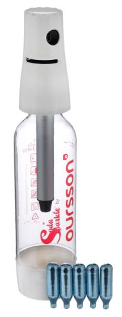 Сифон Oursson "Soda Sparkle", цвет: прозрачный, белый, 1 л
