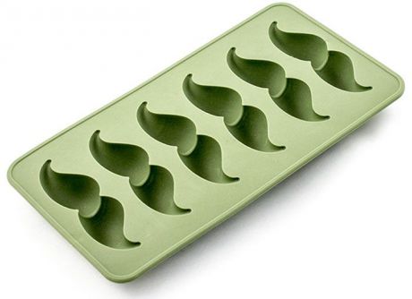 Форма для льда Эврика "Усы", цвет: зеленый, 6 ячеек