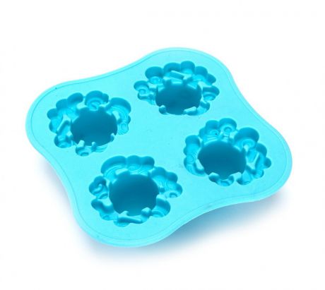 Форма для льда Bradex "Осьминог", цвет: голубой, 4 ячейки