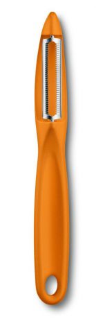 Овощечистка "Victorinox", двустороннее зубчатое лезвие, цвет: оранжевый
