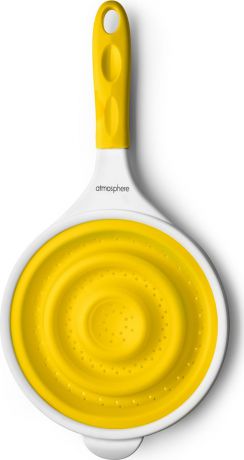 Дуршлаг Atmosphere "Веселая кухня", силикон, цвет: желтый