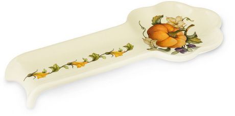 Ложка-подставка Nuova Cer "Тыква", цвет: белый, оранжевый, зеленый, 28 см