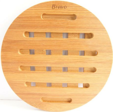 Подставка под горячее "Bravo", цвет: коричневый, бежевый, диаметр 18 см