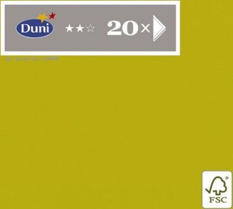 Салфетки бумажные "Duni", трехслойные, цвет: оливковый, 33 х 33 см, 20 шт