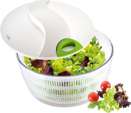 Сушилка для салатных листьев Moha "Turby", цвет: белый, диаметр 24 см