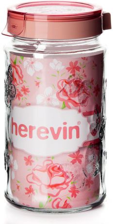 Банка для сыпучих продуктов "Herevin", 143202-500, с крышкой, 1,7 л, цвет в ассортименте