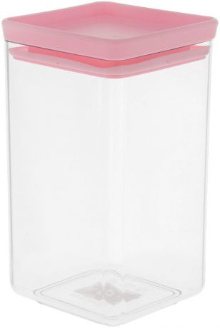 Контейнер для сыпучих продуктов Brabantia "Tasty Colors", цвет: прозрачный, розовый, 1,6 л