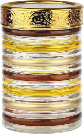 Банка для сыпучих продуктов "Bohmann", цвет: прозрачный, желтый, коричневый, 1,3 л