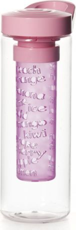 Бутылка для напитков "Herevin", цвет: прозрачный, розовый, 750 мл