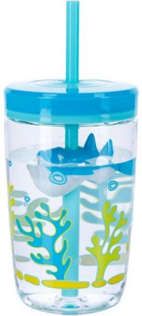 Contigo Детский стакан для воды Floating Straw Tumbler с трубочкой цвет голубой 470 мл