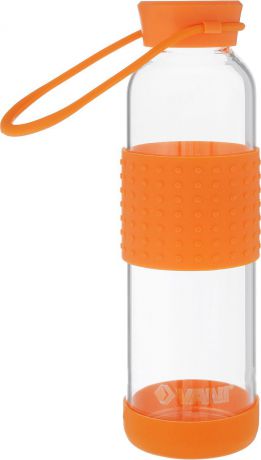 Бутылка для воды "VANI", цвет: прозрачный, оранжевый, 500 мл