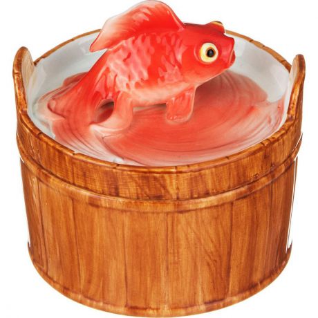 Бочонок Lefard "Золотая рыба", 58-138, коричневый, красный, высота 10 см